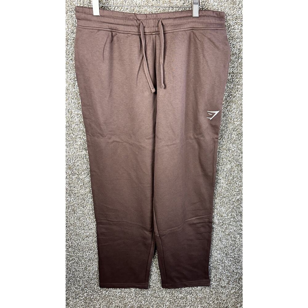 GYMSHARK Crest Straight Leg Joggers in Brown Sz Large Regular Fit